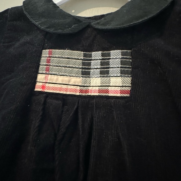 BURBERRY Girls: Corduroy & "Nova Check" Short Sleeve Dress Sz: 6 months - Picture 3 of 9